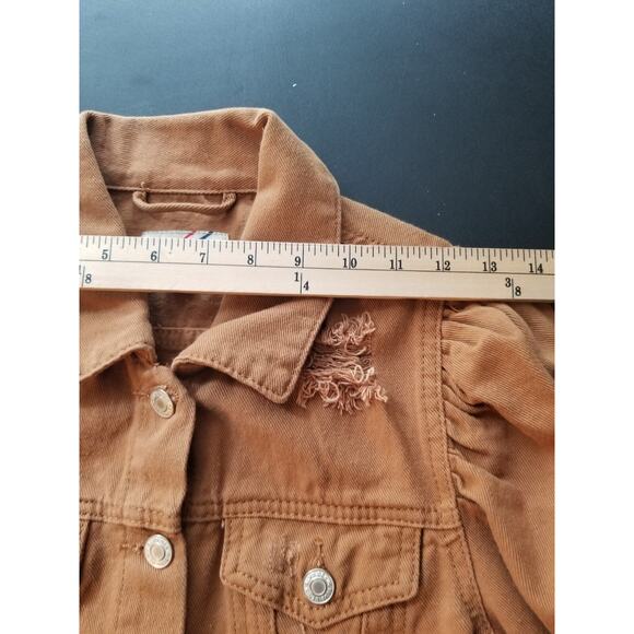 NWT Denim Blvd Los Angeles Women’s Distressed Cropped Jean Jacket Raw Hem Medium - Picture 10 of 10